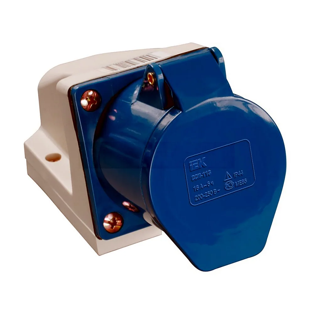 Розетка IEK 113 стаціонарна 2Р+РЕ 16А 220В IP44 PSR11-016-3
