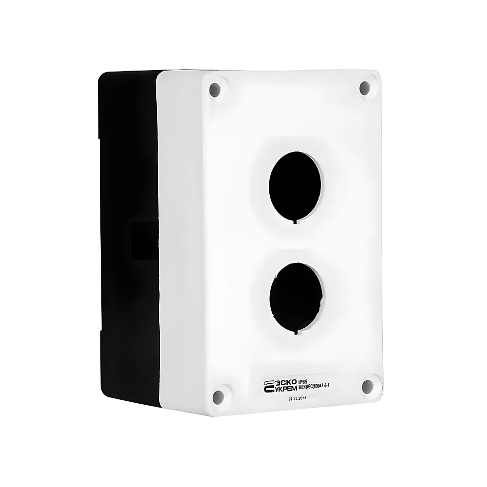Корпус поста керування КП102 2 місця білий UEC BKP10-2-K01