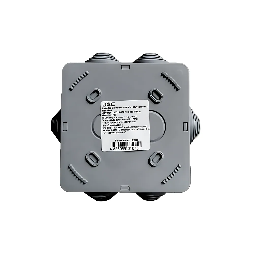 Коробка монтажна UEC 100x100x50 мм IP55 UKO11-100-100-050-IP55-U