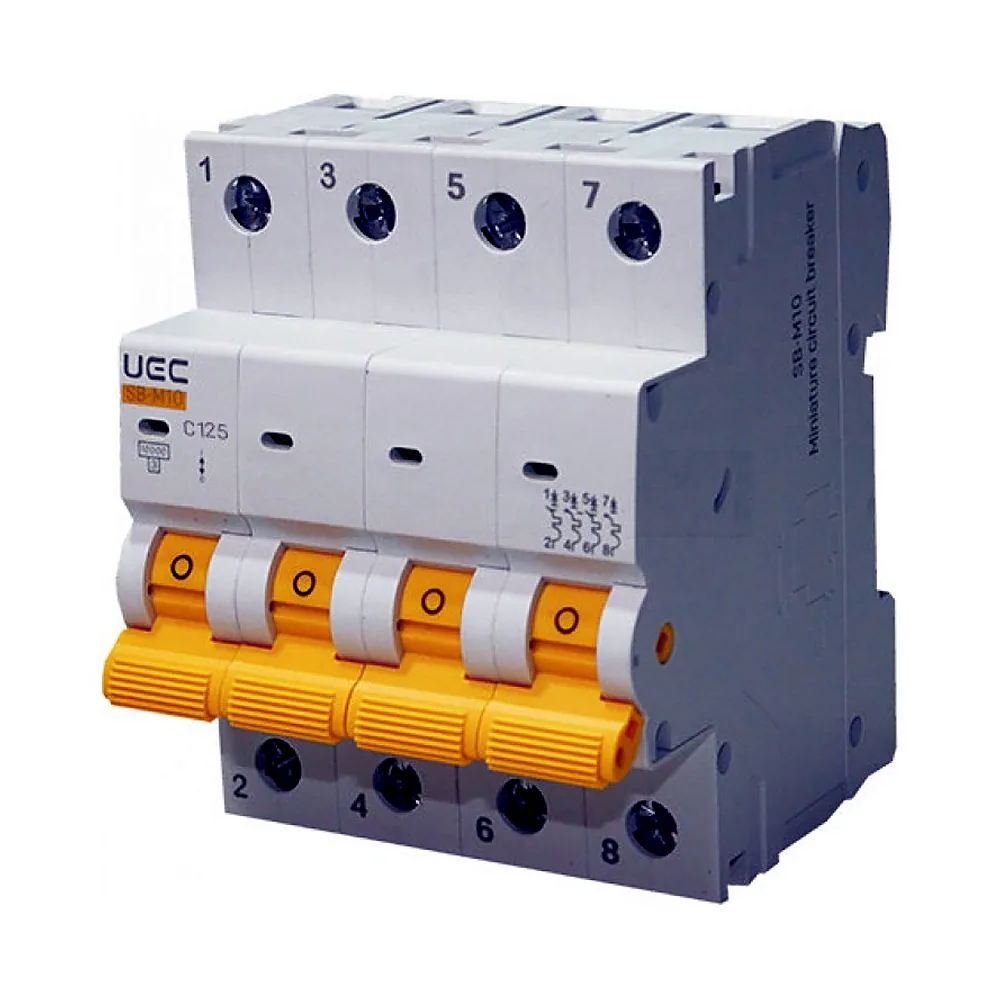 Автоматичний вимикач UEC SB-M10 4P 125A C 10kA MCB150-4-125-C