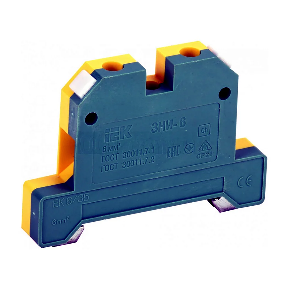 Клемник набірний IEK ЗНИ-6PEN 6 мм² JXB-земля YZN20-006-K52