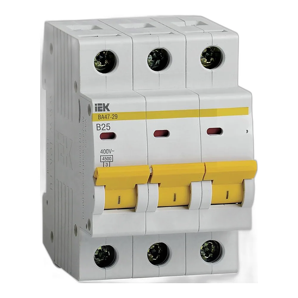 Автоматичний вимикач IEK ВА47-29 М MVA20-3-025-B-U 3P 25A 4,5kA B