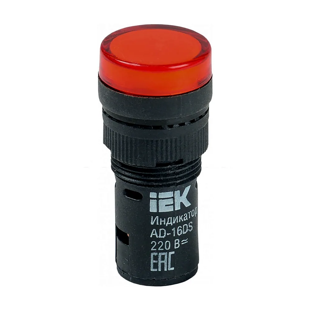 Лампа AD16DS LED-матриця d16мм червоний 230В AC IEK