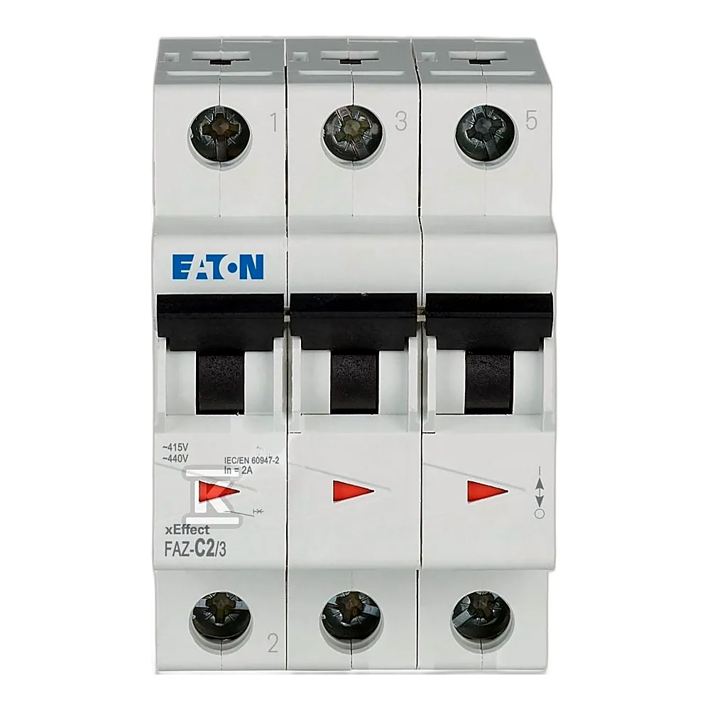 Автоматичний вимикач Eaton FAZ C2/3 3P 2A 15kA 278861