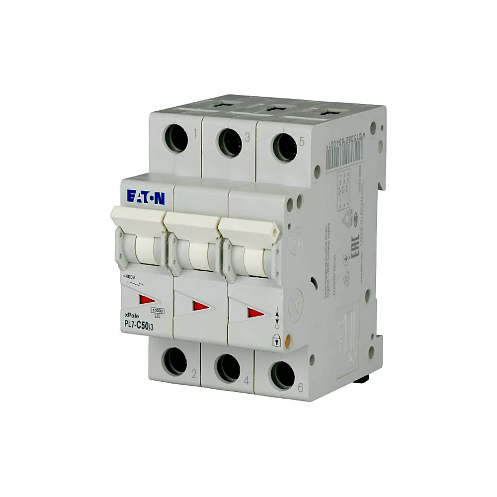 Автоматичний вимикач Eaton PL7 C50/3 3Р 50A 10kA C 263414