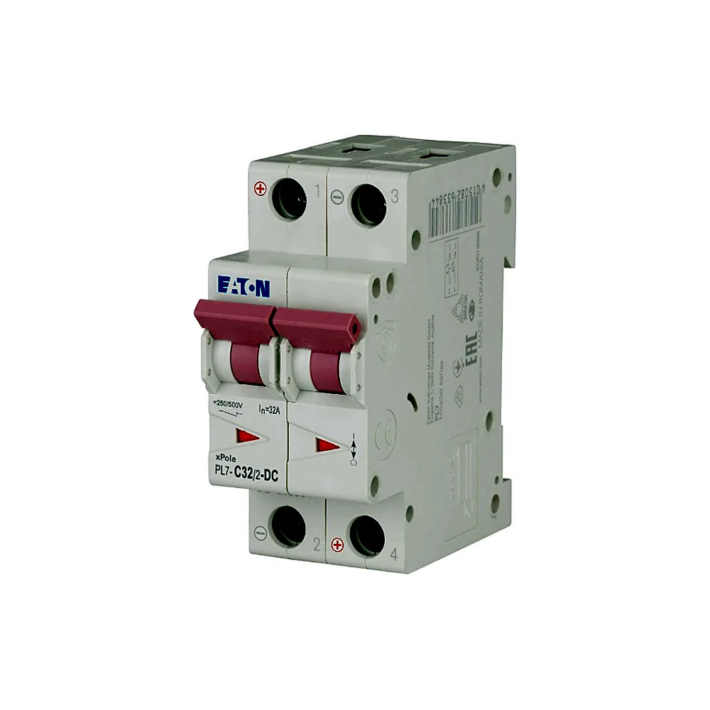 Автоматичний вимикач Eaton PL7 C 32A 2P DC 10kA 264905