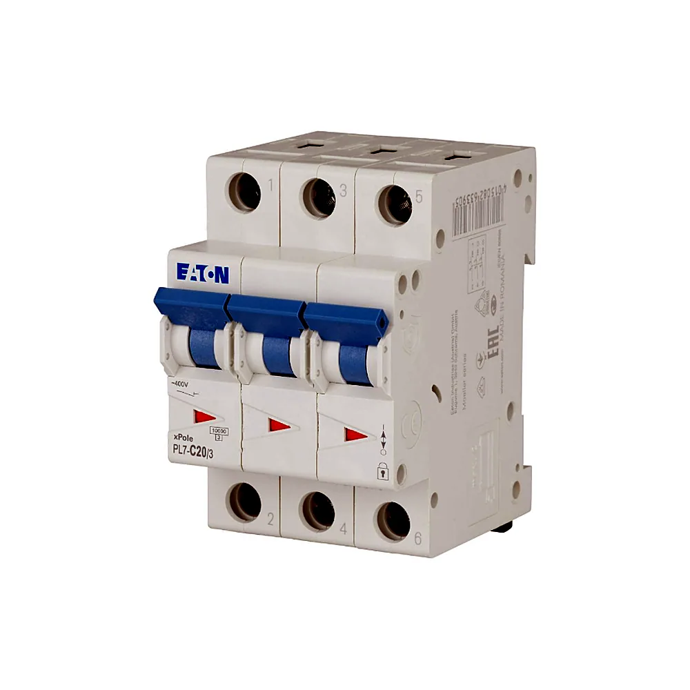 Автоматичний вимикач Eaton PL7 C20/3 3Р 20A 10kA C 263410