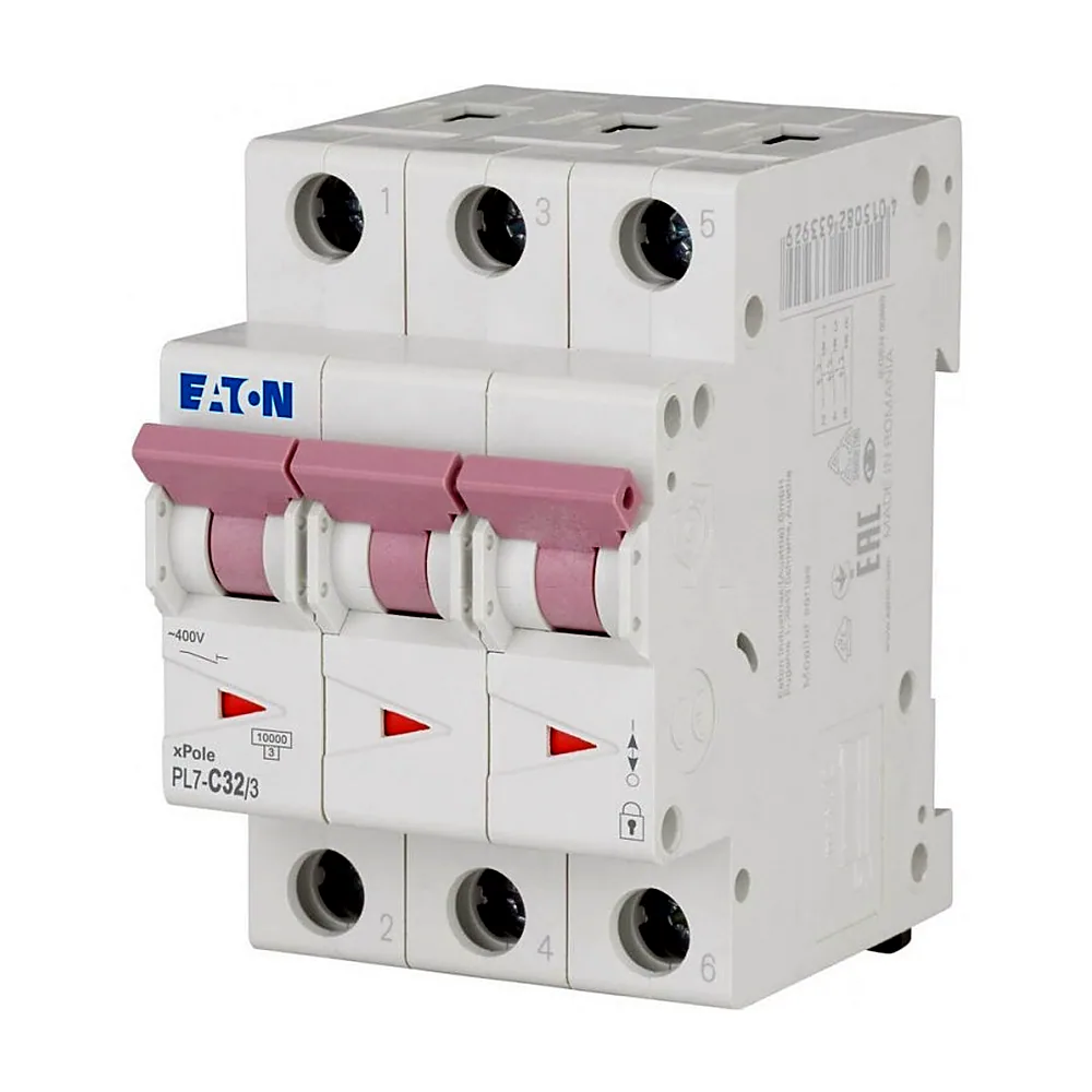 Автоматичний вимикач Eaton PL7 C32/3 3Р 32A 10kA C 263412