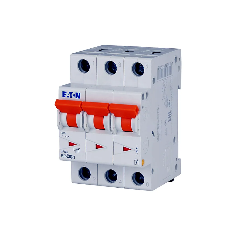 Автоматичний вимикач Eaton PL7 C63/3 3Р 63A 10kA C 263415