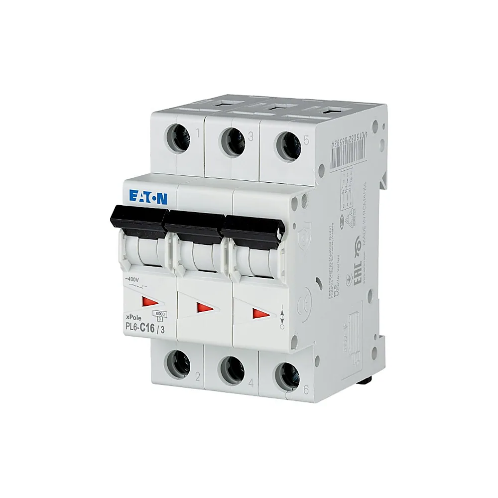 Автоматичний вимикач Eaton PL6 C16/3 3Р 16A 6kA C 286601