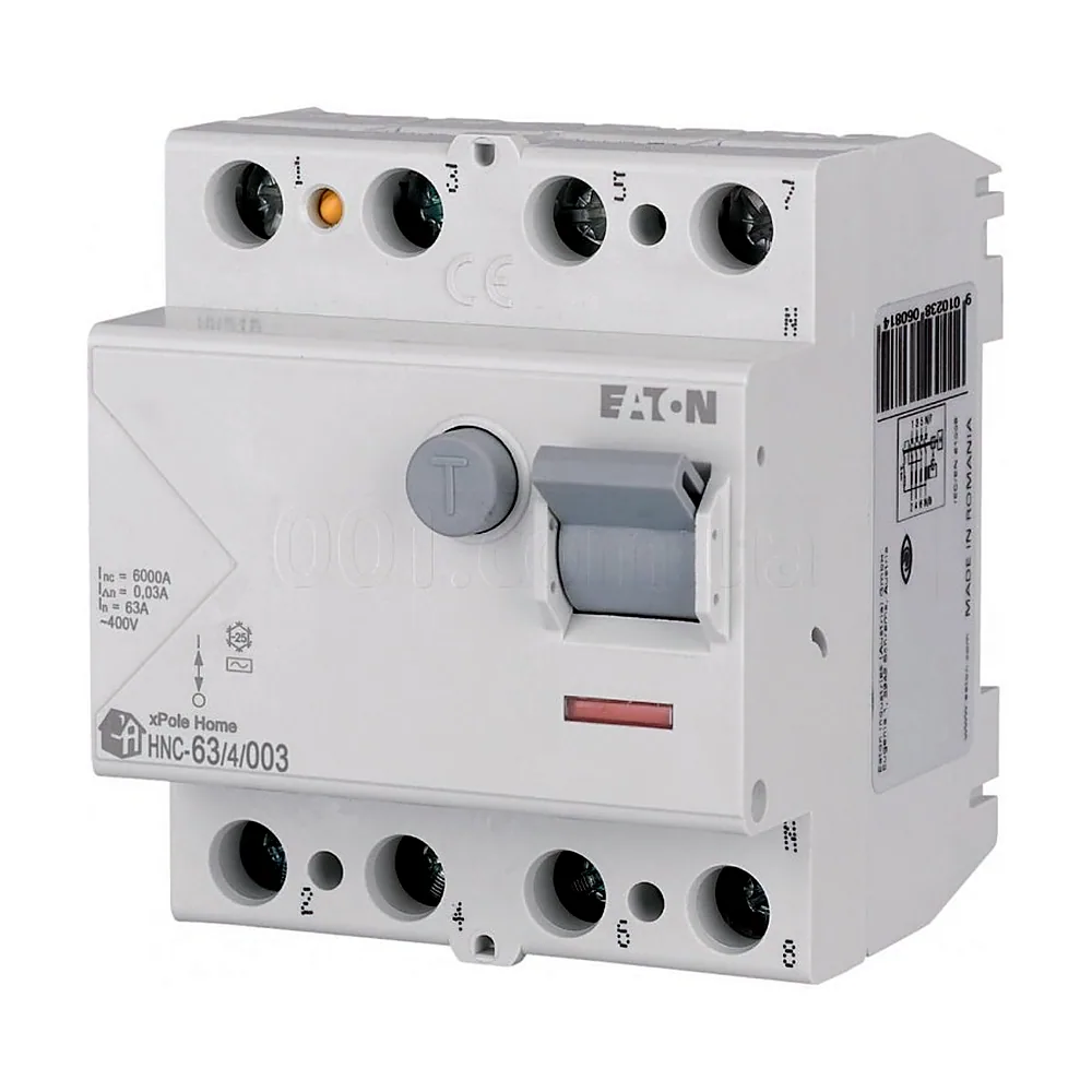 Пристрій захисного відключення Eaton xPole Home HNC-63/4/003 4P 63А 30мА 4,5кА 194695